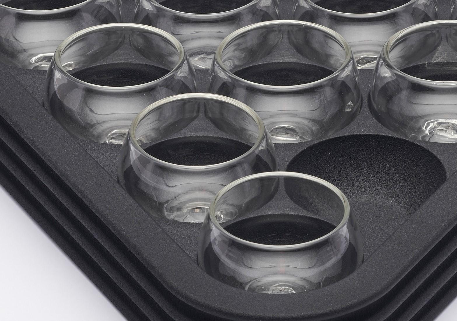 Hand-Crafted Snooker shot glasses and tray from the Alexandre Arrechea SoShiro collaboration For Sale