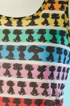 Snoopy & Charlie Brown printed see-through tank-top Jean-Charles de Castelbajac
