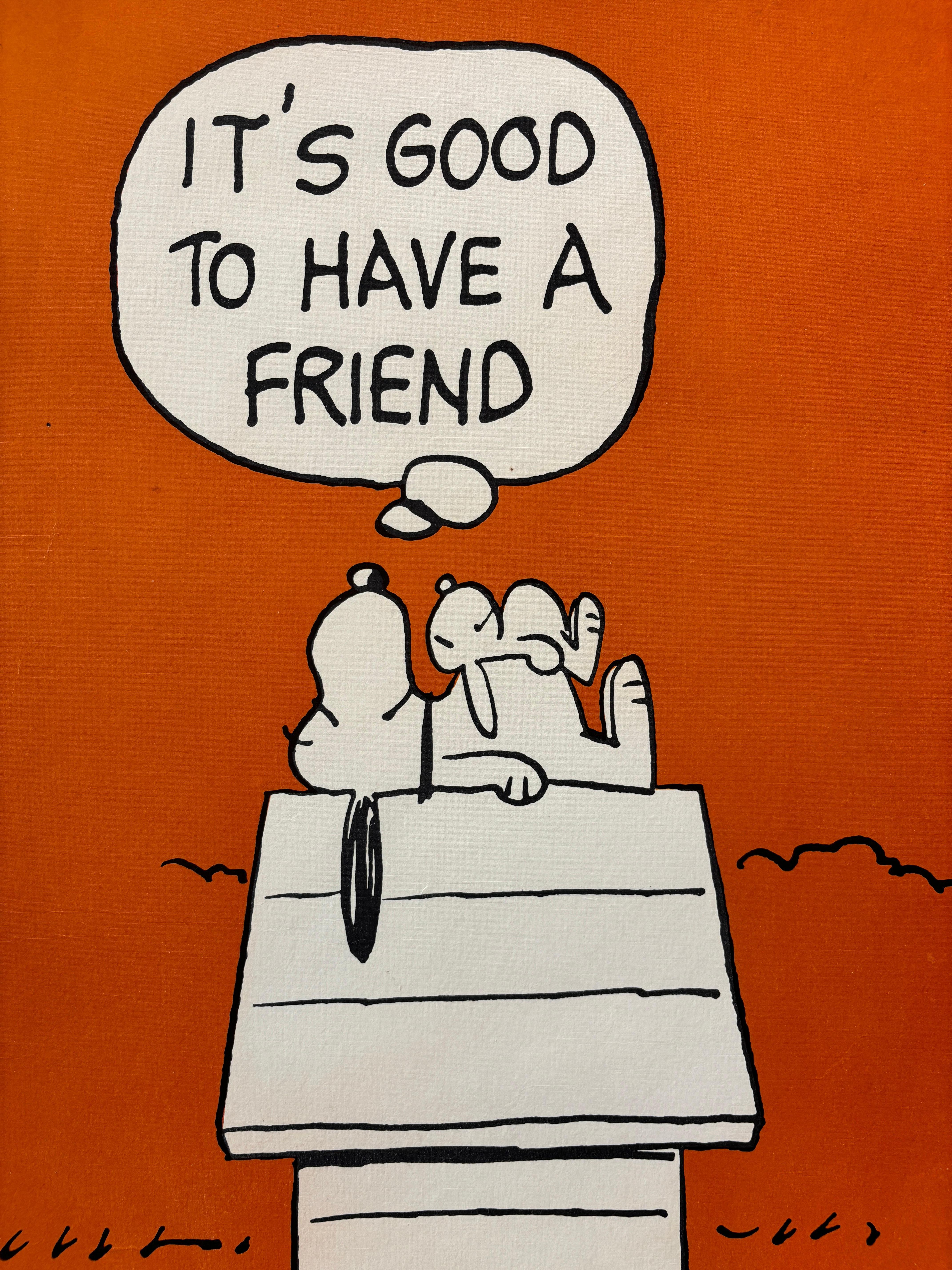 Original-Vintage-Poster von Snoopy, „It's Nice to Have a Friend“, um 1958 (Moderne) im Angebot