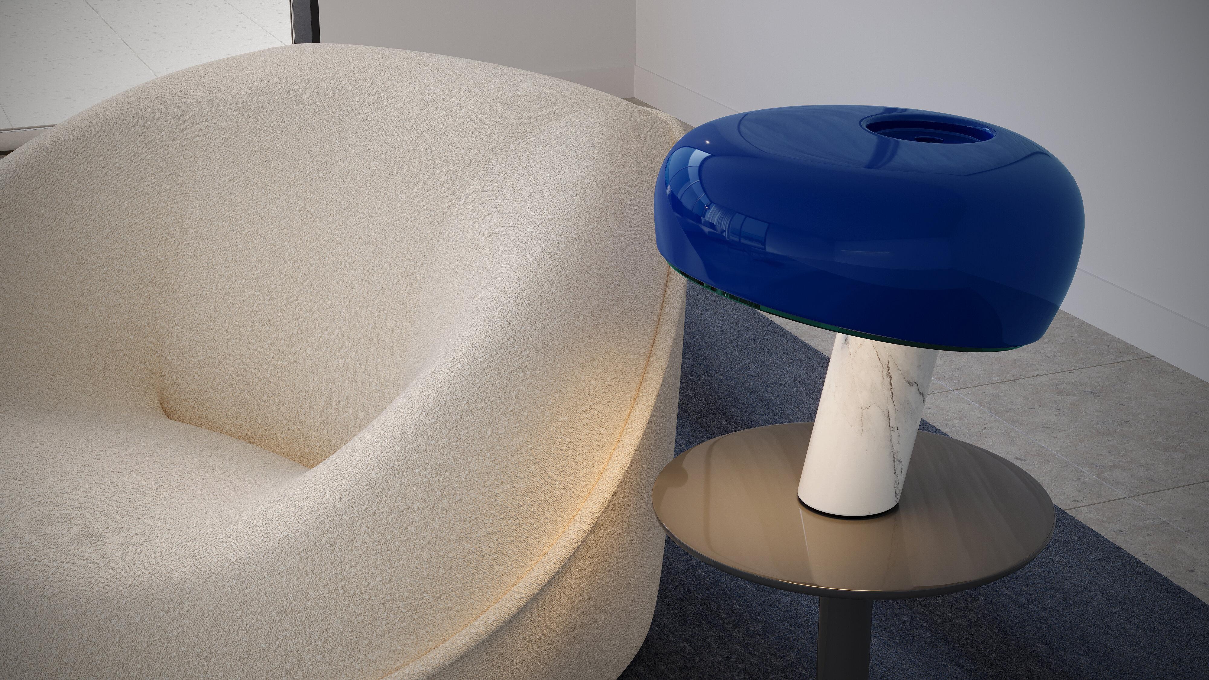 Snoopy Table Lamp in Navy Blue by Achille and Pier Giacomo Castiglioni For Sale 2