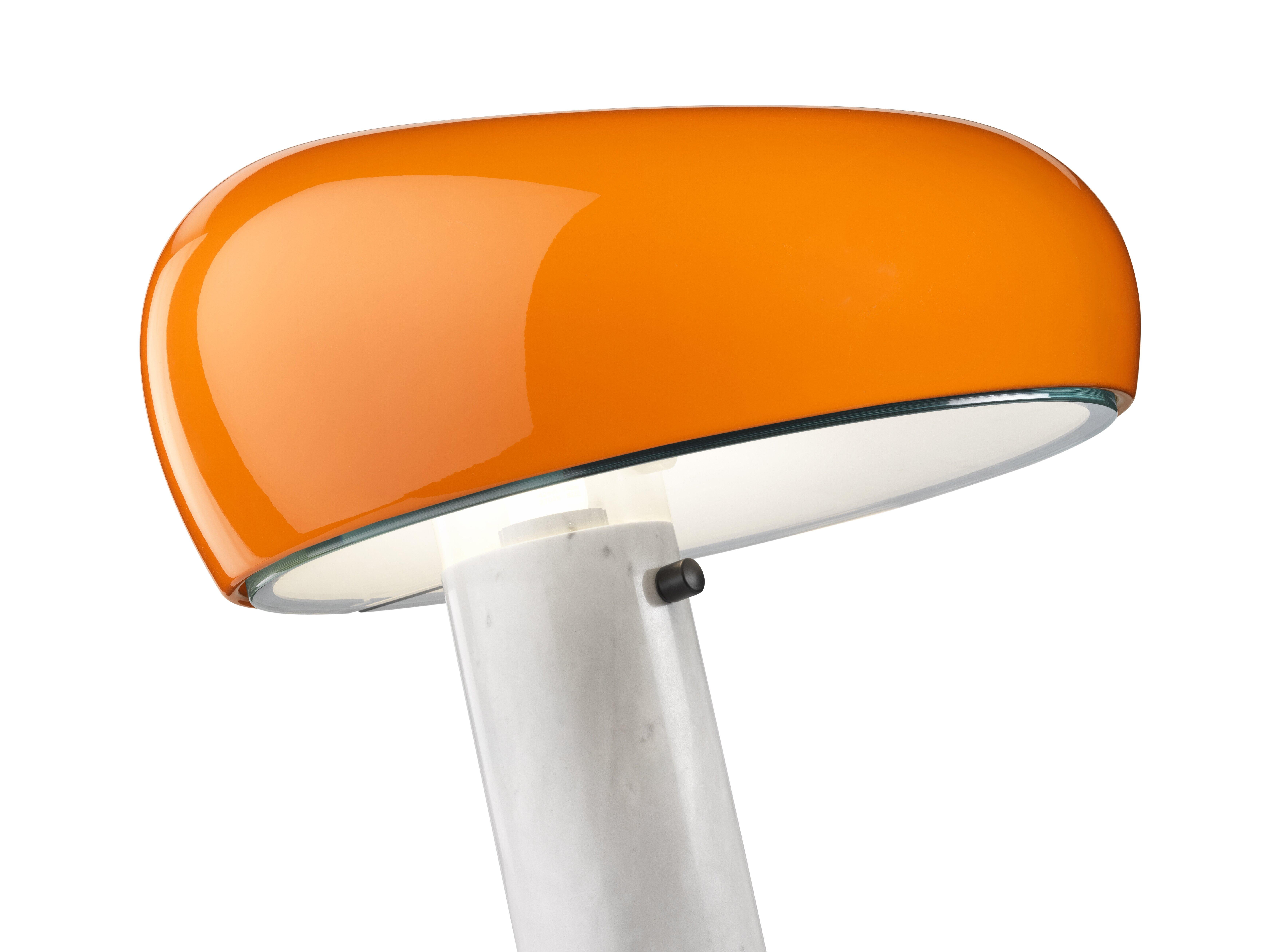 Italian Snoopy Table Lamp in Orange by Achille and Pier Giacomo Castiglioni For Sale