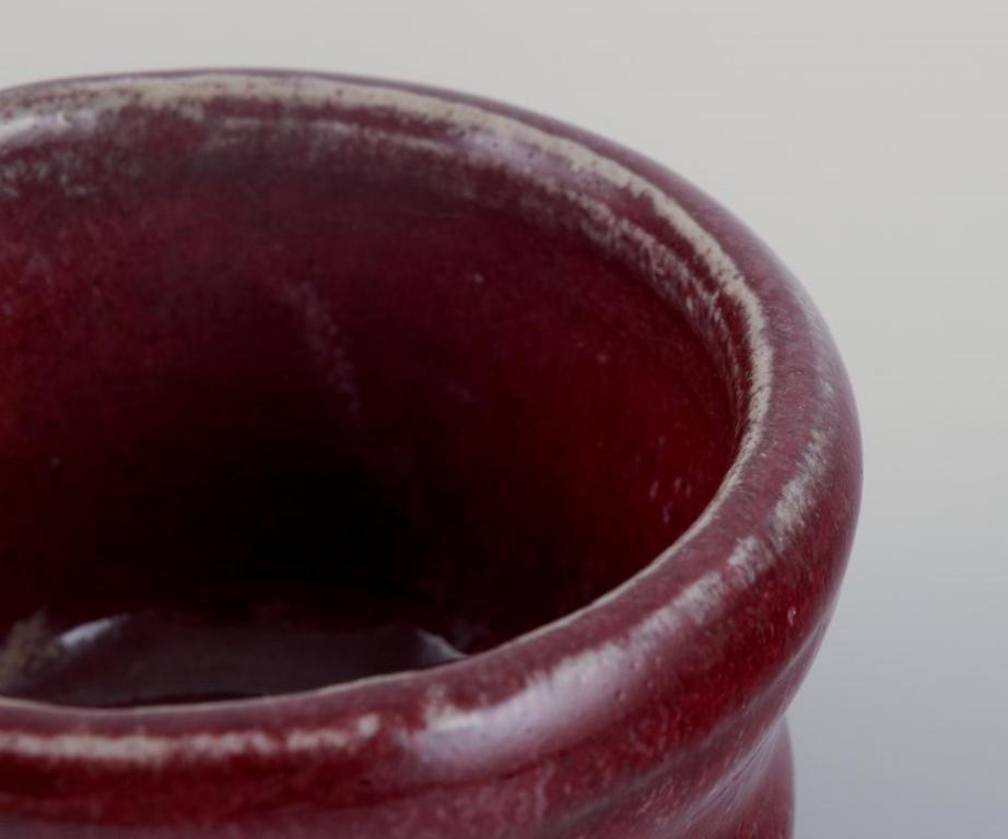 Glazed Snorre Stephensen, Own Workshop, Unique Ceramic Bowl in Oxblood Glaze For Sale