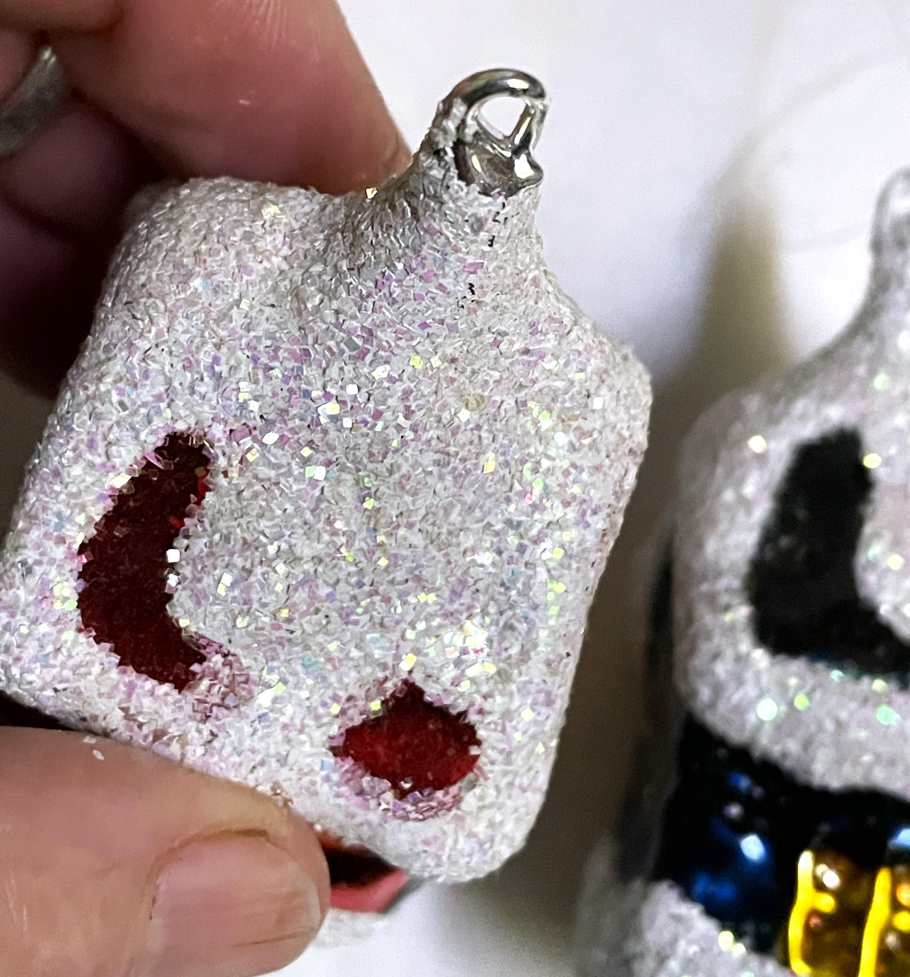 Schneehütte/Haus aus geblasenem Glas, Weihnachtsbaum-Dekoration, Schneedecke, Dekoration, 3er-Set im Angebot 5