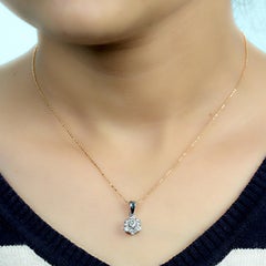 Snow Flake Diamond Pendant Made In 18k White Gold