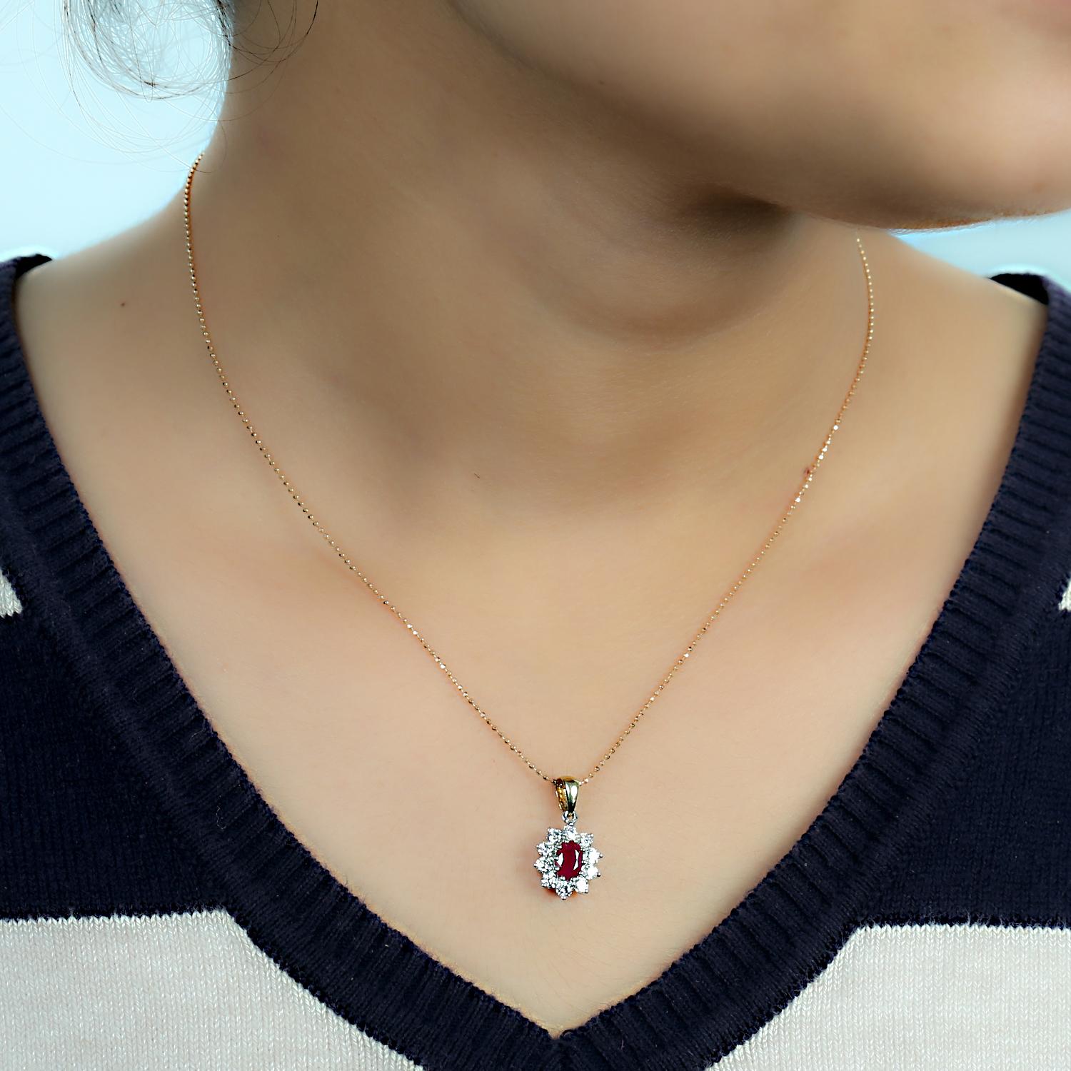 18KT:1.538gms,,Dia:0.48cts RUBY:0.58cts,taille-10MM
