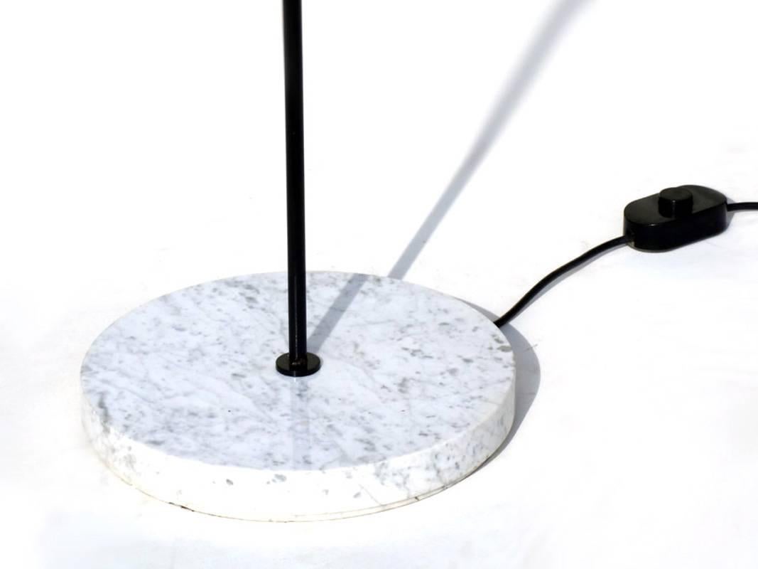 Modern Snow Floor Lamp Vico Magistretti by Oluce Italian Design 1970s Marble Perspex For Sale