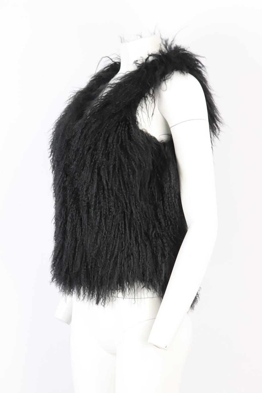 Black Snow From St Barth Shearling Gilet Fr 36 Uk 8