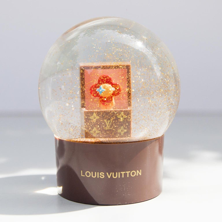 Louis Vuitton Rare Snow Globe Wardrobe Trunk Home Decor Brown