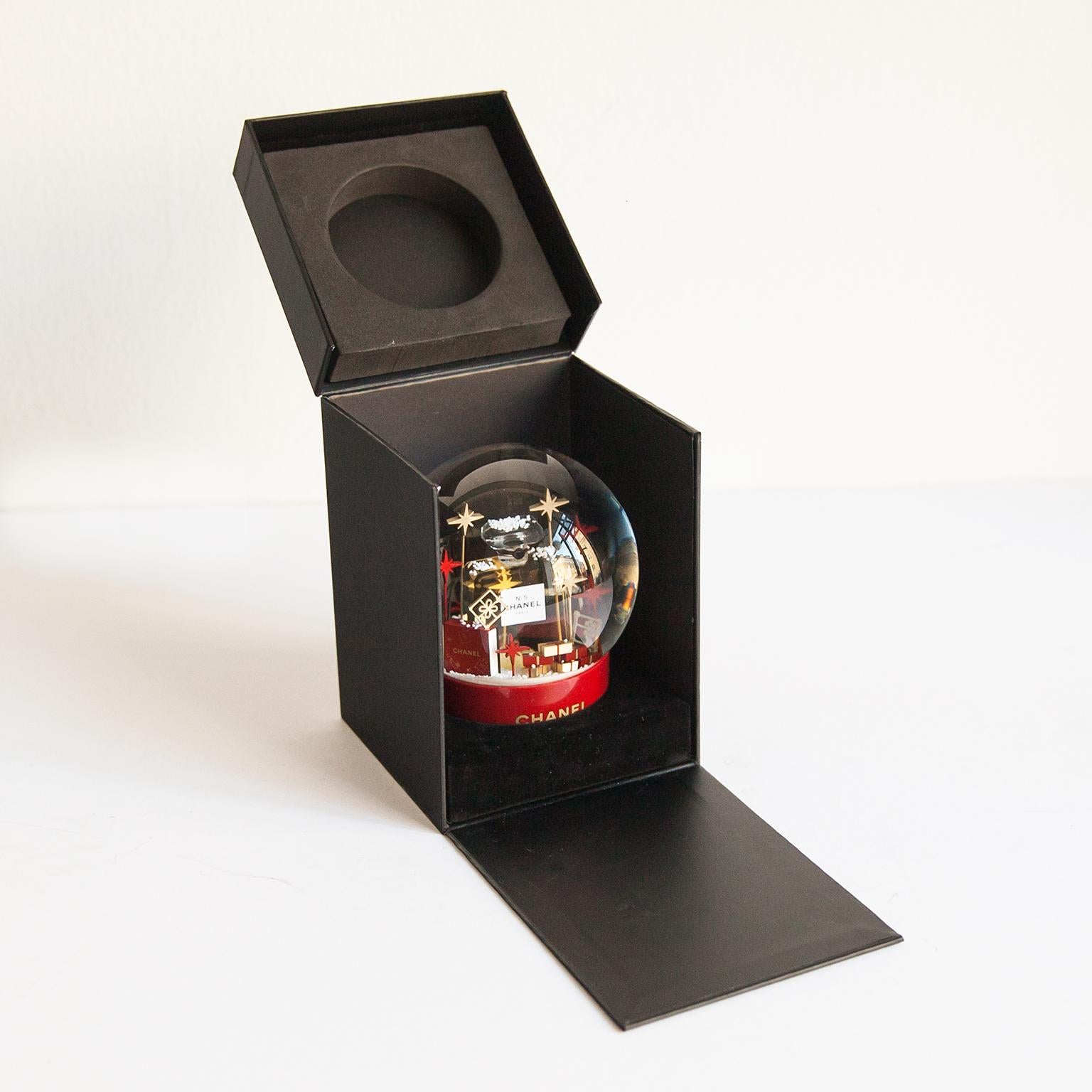Contemporary Snow Globe Red Chanel Number 5 For Sale