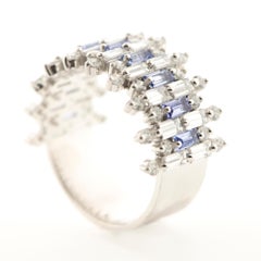 SigridB Cocktail Ring "Snow & Ice" Brilliants Tanzanite 18k White Gold