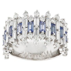 "Snow
Ice" Ring in 18k White Gold with Brilliants and Tanzanite.