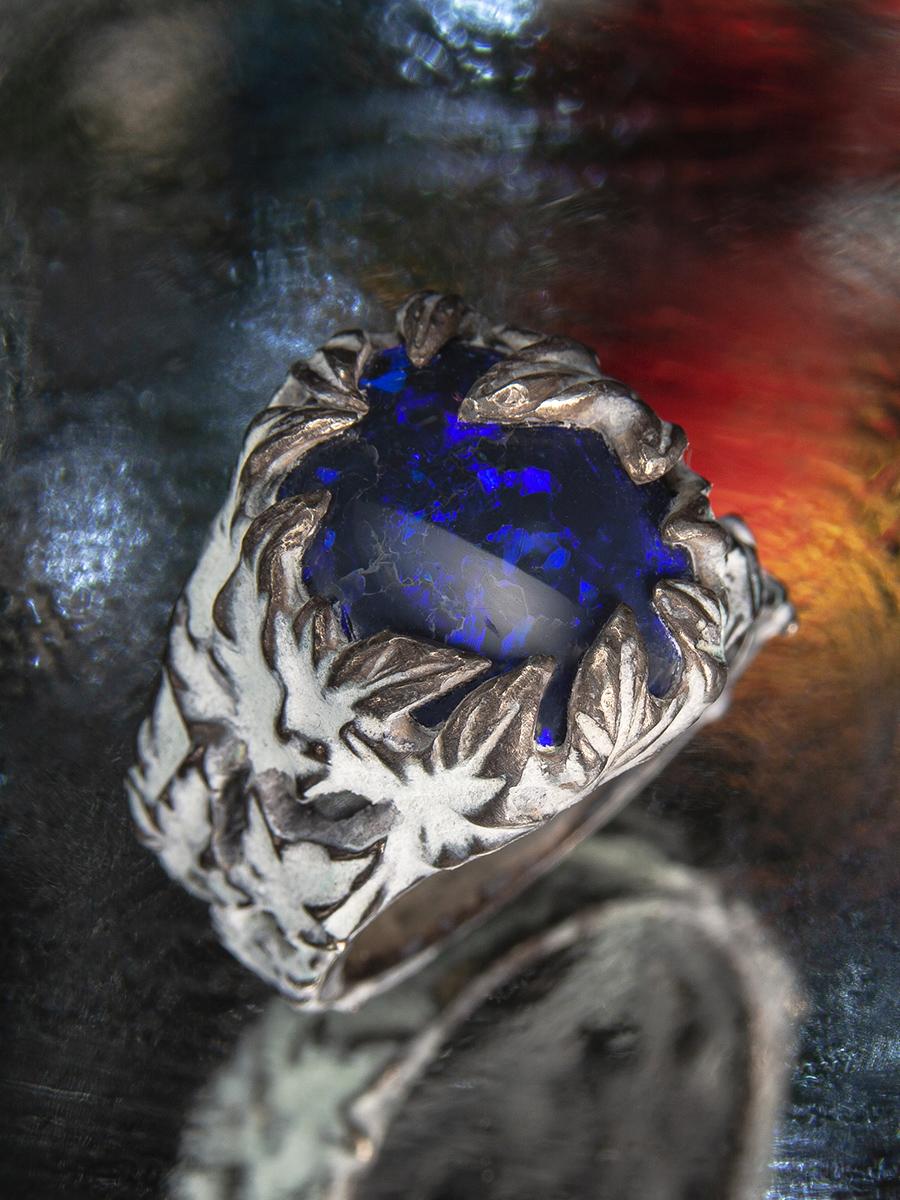 Snow Ivy Opal Ring Magic Energy Stone Mens Jewelry Healing Gem St Valntines Gift 3