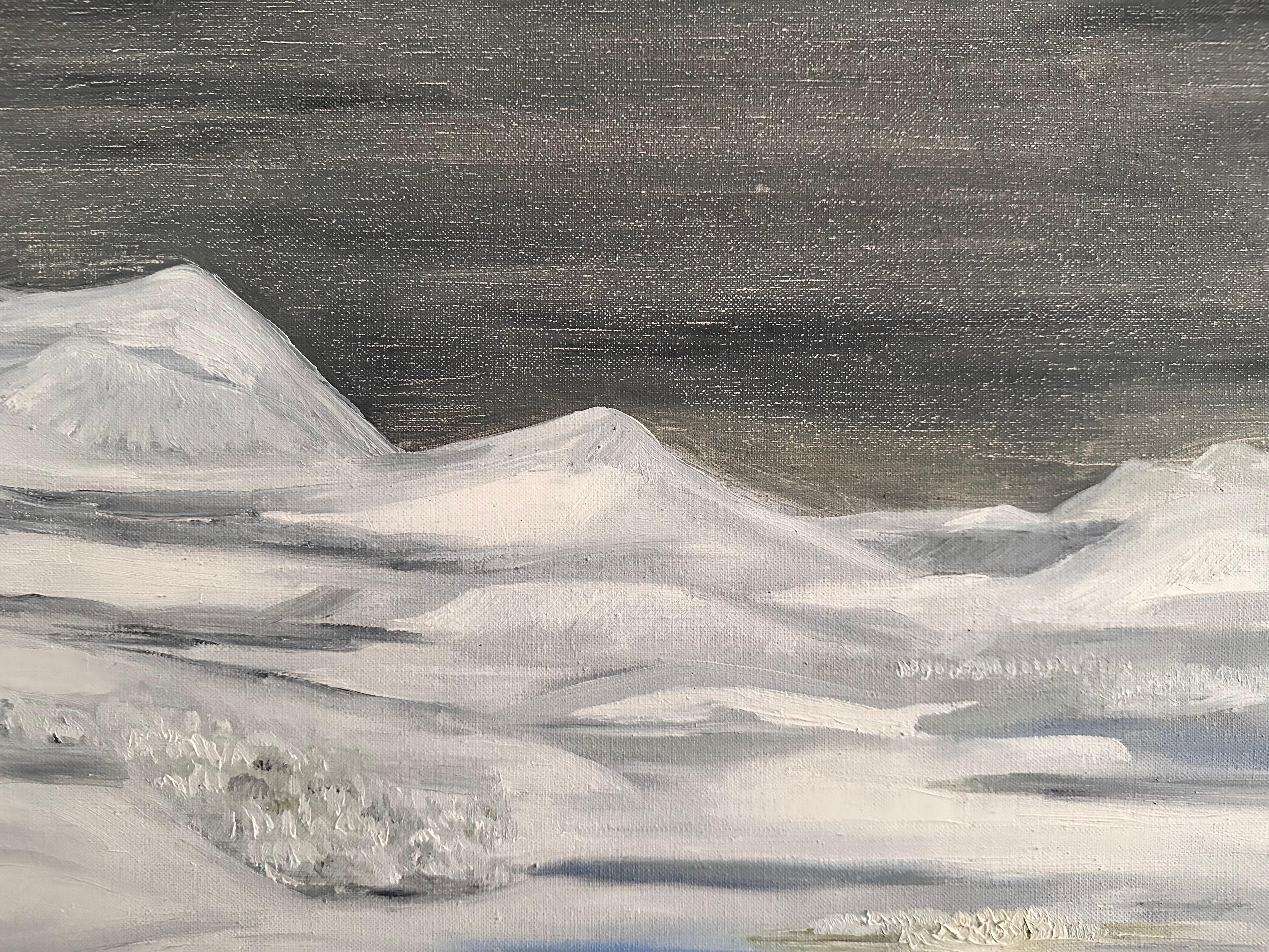 “Snow Landscape » Henri Hecht MAÏK 1957, French Painter, Oil on Canvas  For Sale 8