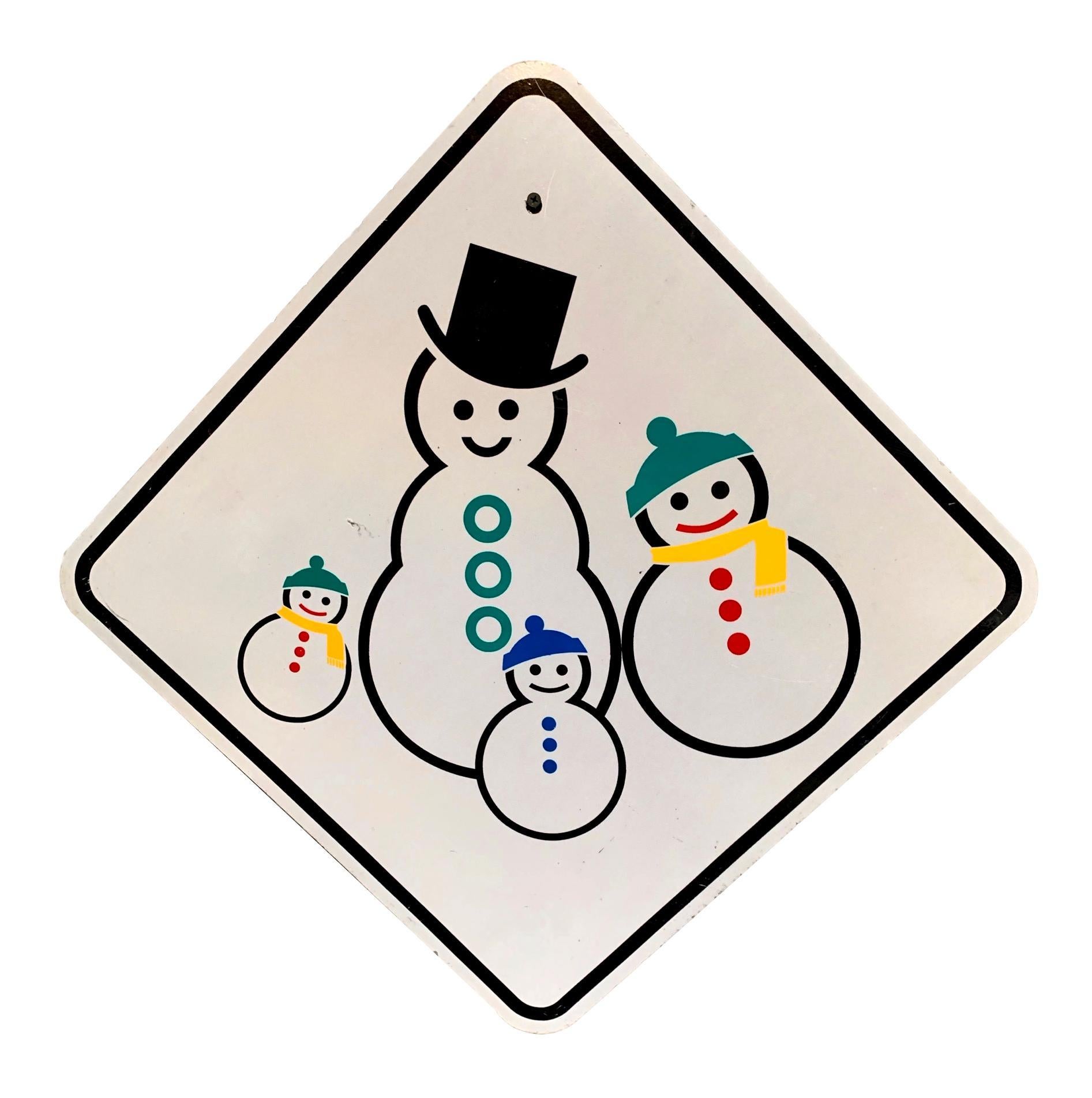 Snow Men California Street Sign For Sale