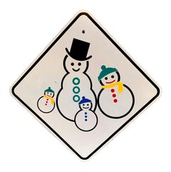 Snow Men California Street Sign