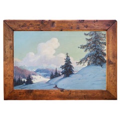 Snow on the Mountains in Winter, Oil on Canvas, 1930