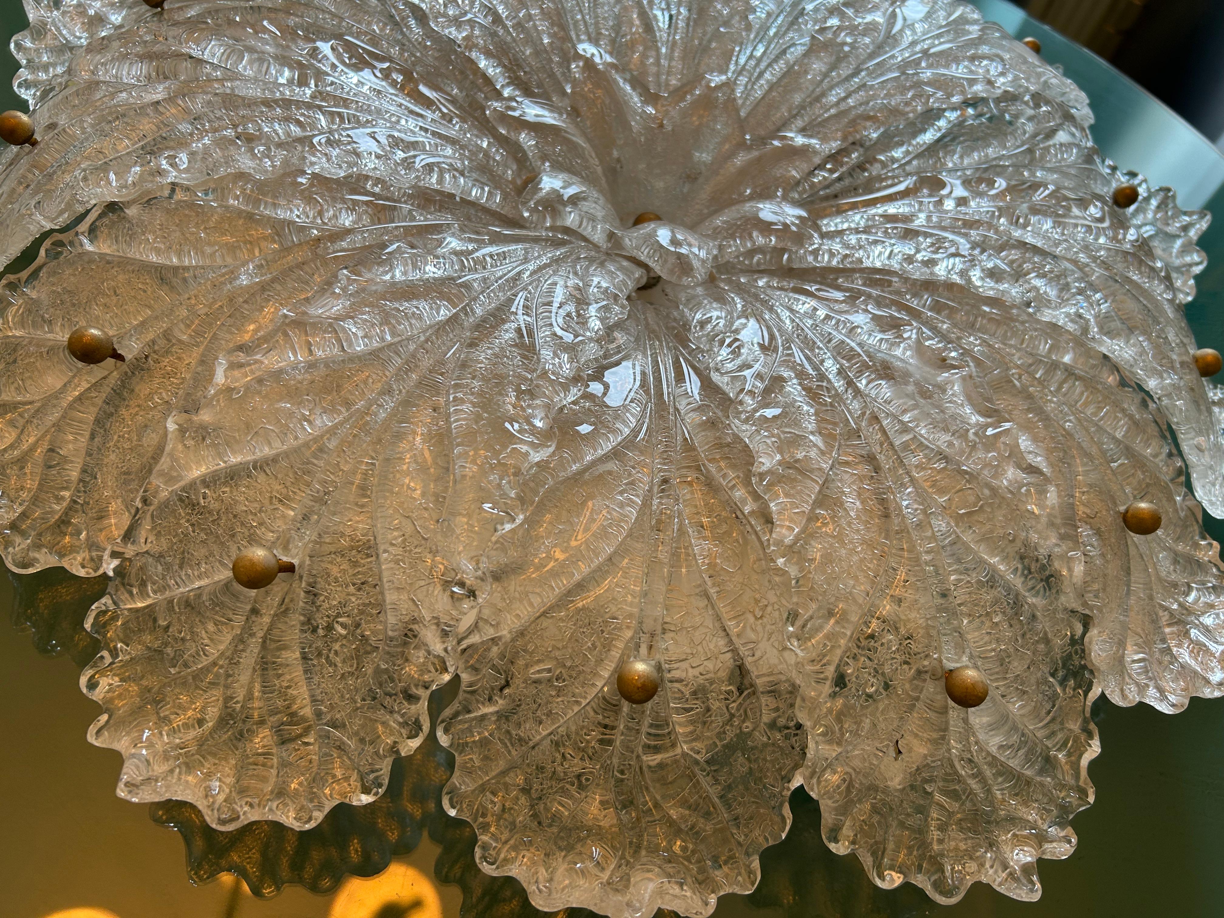 Snow Queen, Gorgeous Murano Barovier & Toso Ceiling Light im Angebot 2