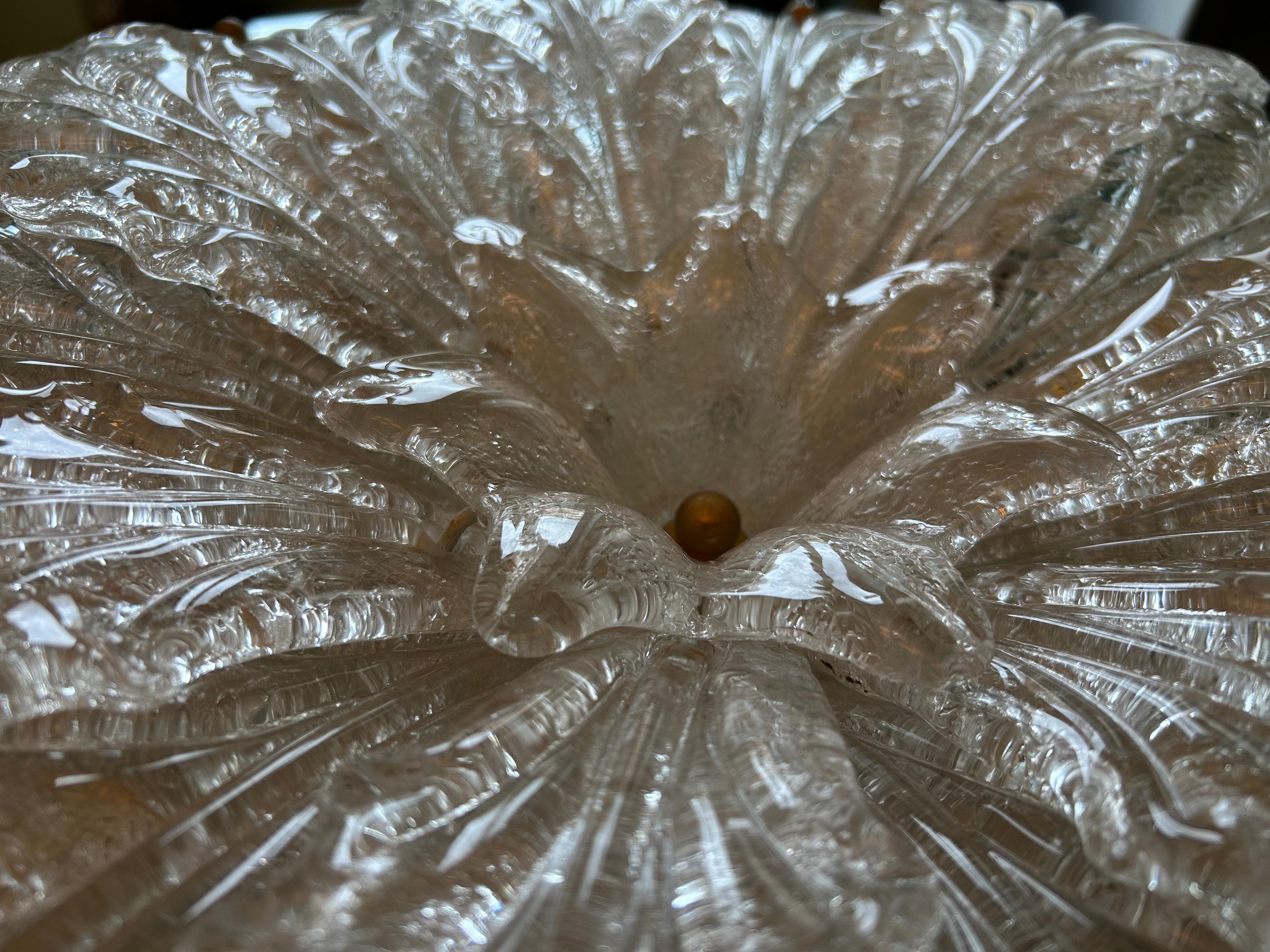 Snow Queen, Gorgeous Murano Barovier & Toso Ceiling Light (Handgefertigt) im Angebot