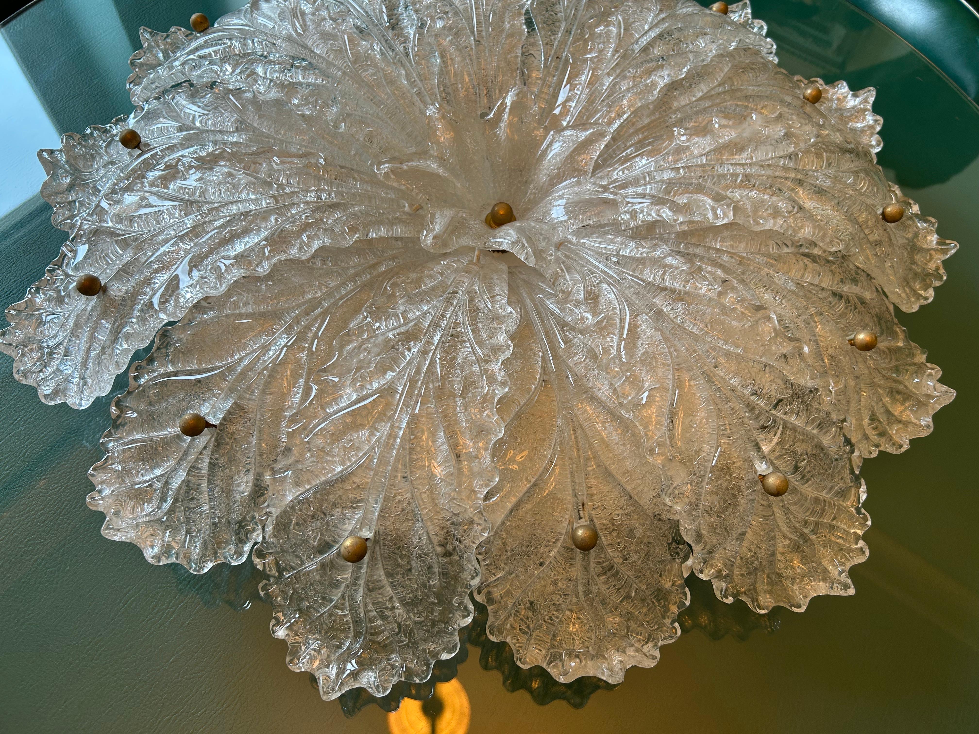 Snow Queen, Gorgeous Murano Barovier & Toso Ceiling Light (Ende des 20. Jahrhunderts) im Angebot