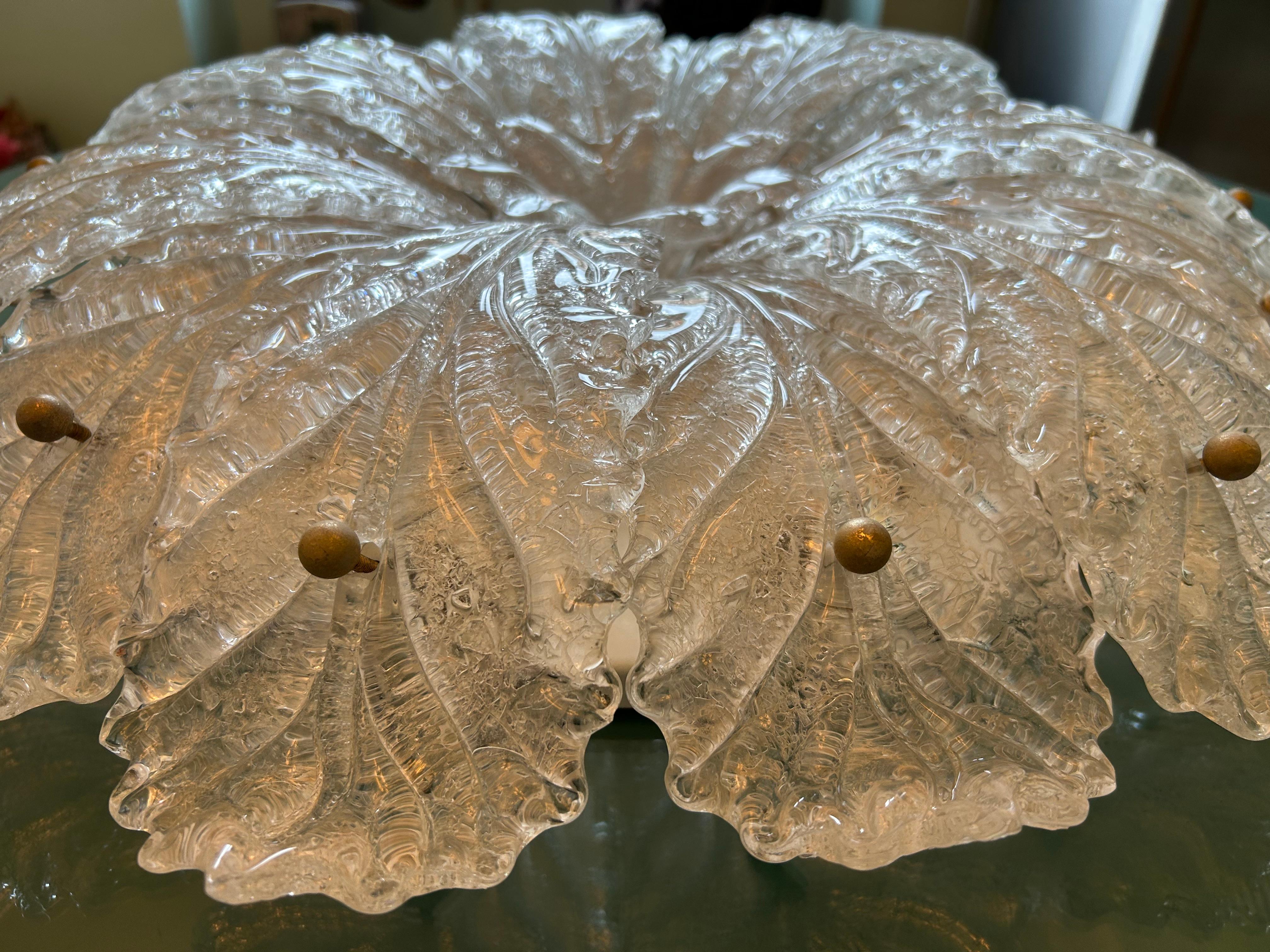 Snow Queen, Gorgeous Murano Barovier & Toso Ceiling Light im Angebot 1