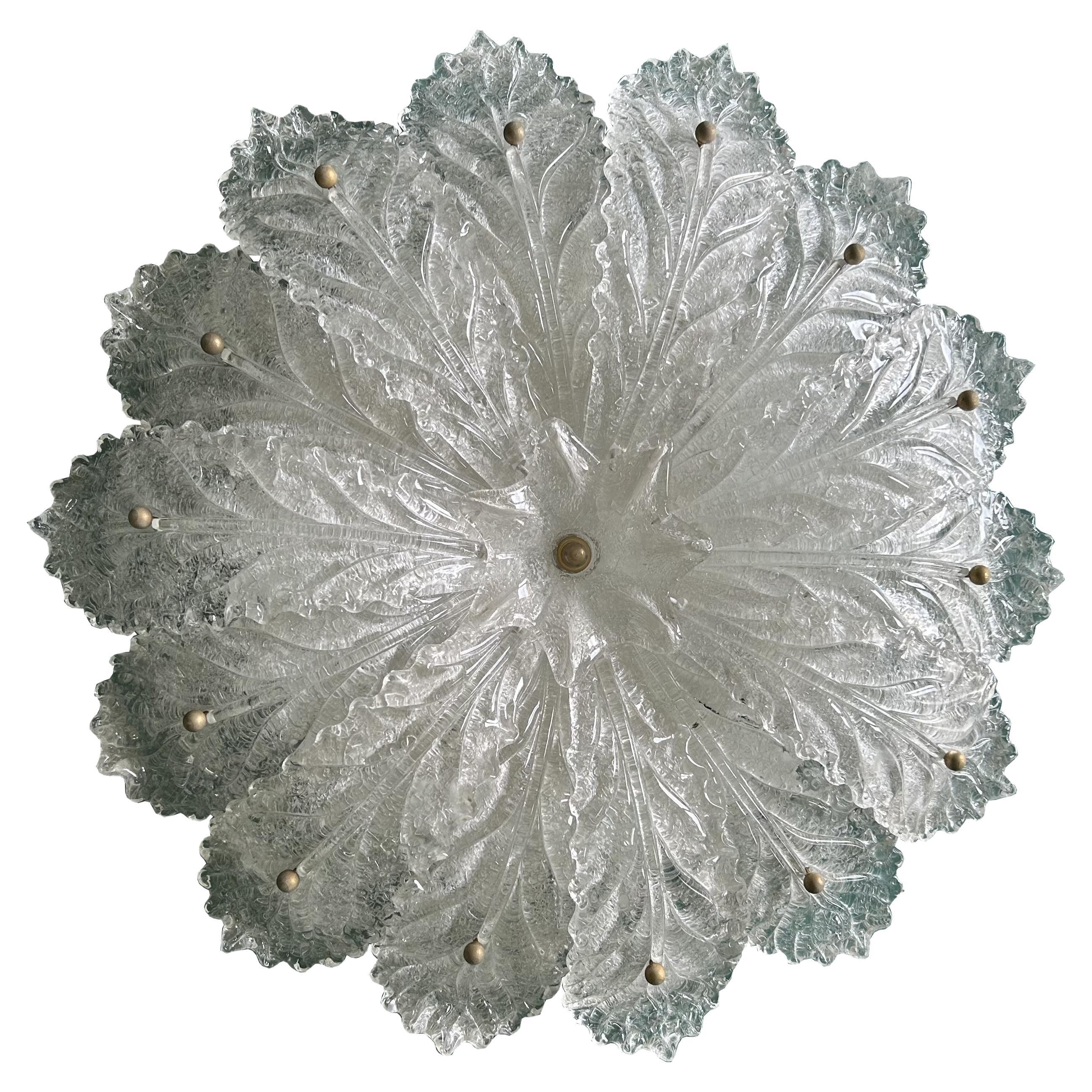 Snow Queen, Gorgeous Murano Barovier & Toso Ceiling Light