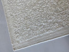 Snow Rug - Wool Off White Cream Plain Carpet with structure hand woven