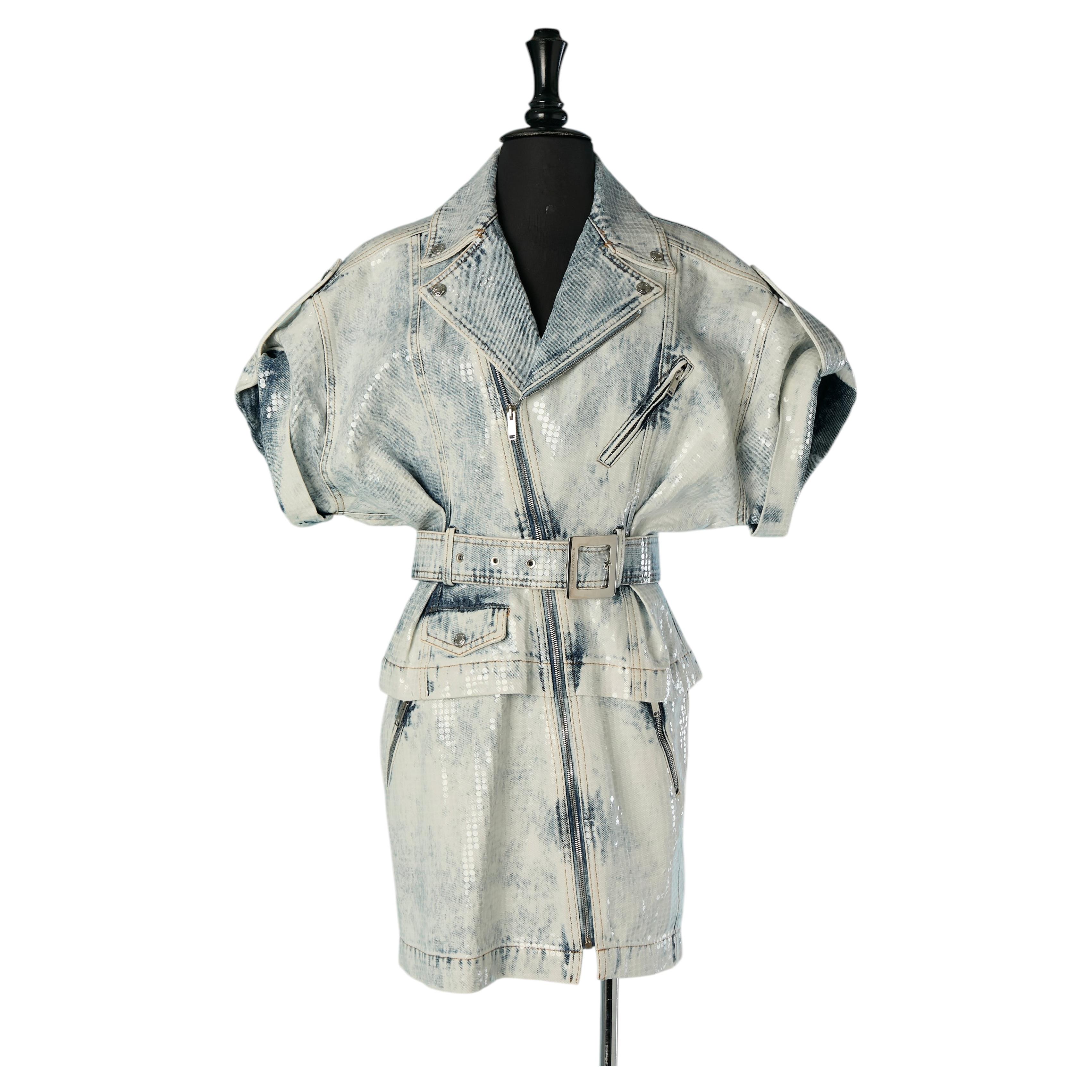 Snow sequin denim mini dress ALEXANDRE VAUTHIER
