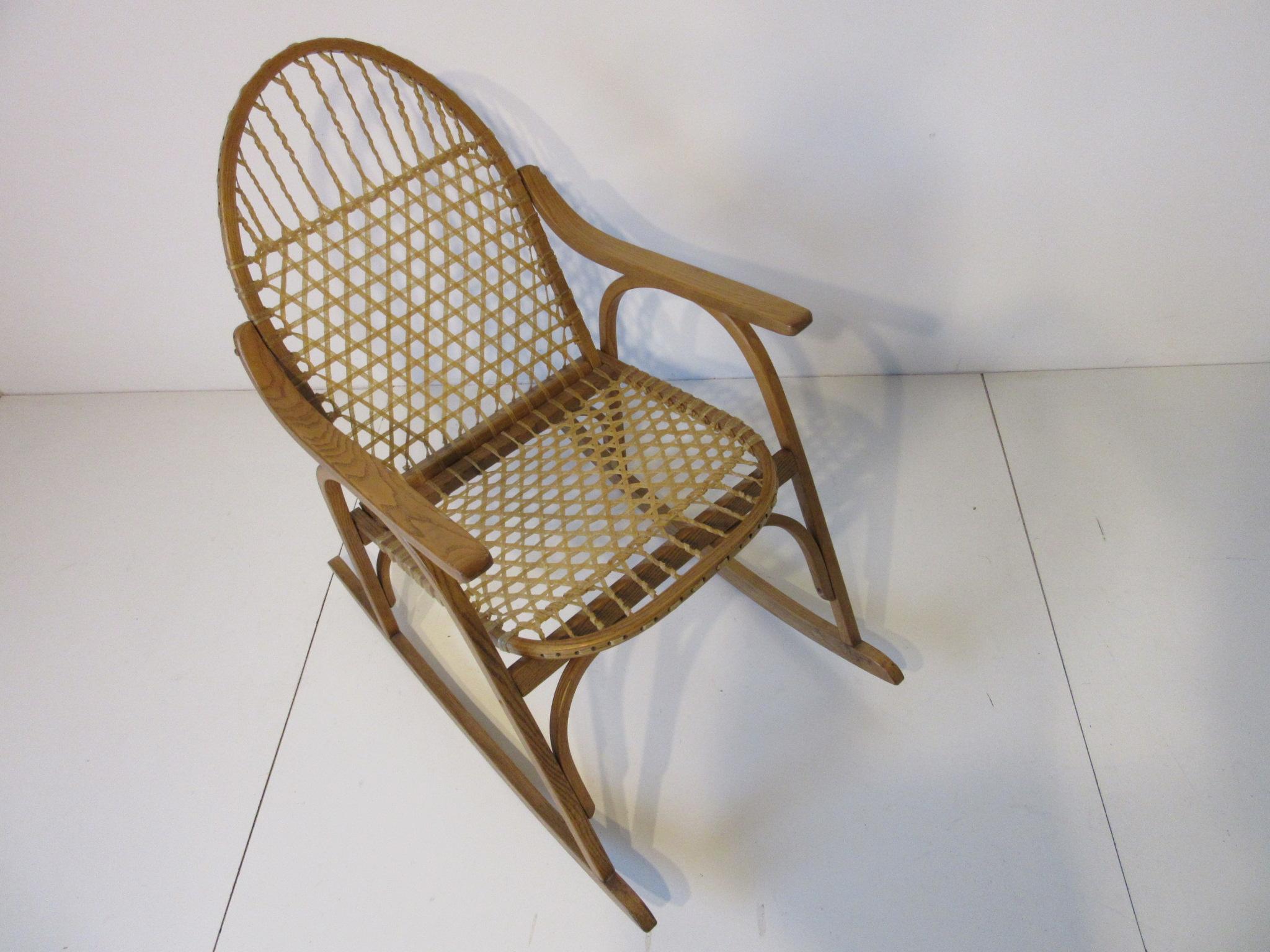 Snow Shoe Styled Rocking Chair by Vermont Tubbs In Good Condition In Cincinnati, OH