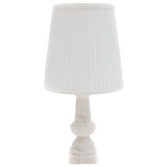 Vintage Snow-White Alabaster Table Lamp