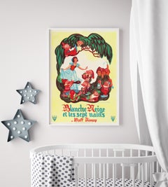 'Snow White and the Seven Dwarfs' Original Vintage Movie Poster, French, 1951