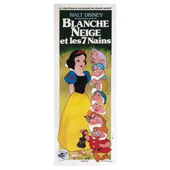 Antique Snow White and the Seven Dwarfs R1983 French Door Panel Film Poster - Linen Back