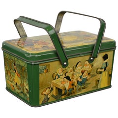 Snow White and the Seven Dwarfs Tin with Handle, Walt Disney, Late 1930s