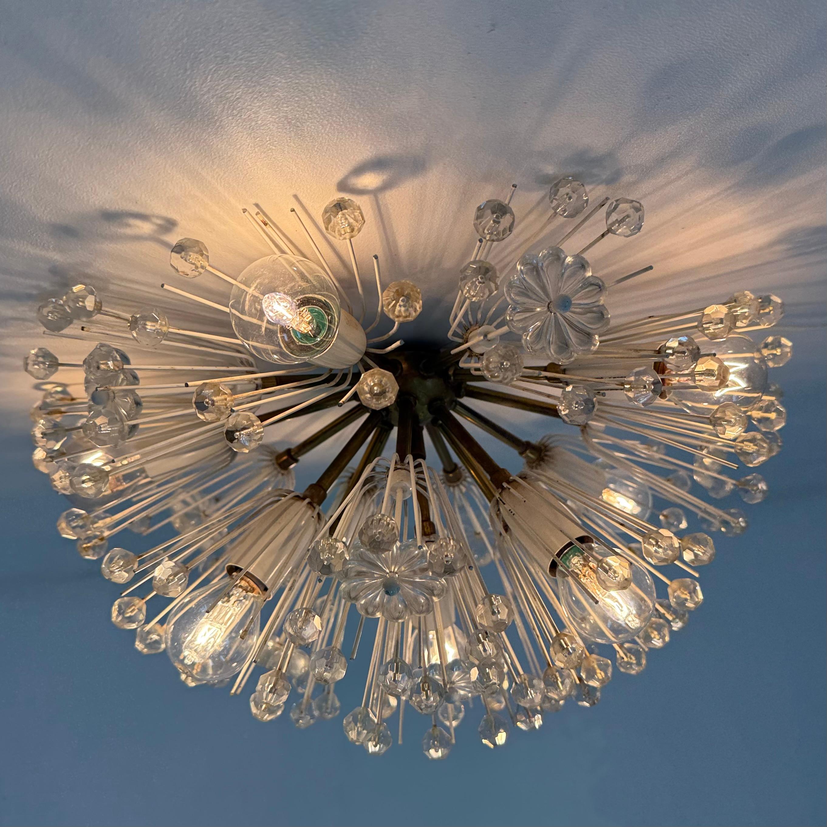 Vintage grapje bunch handig lamp in glass, 1970s