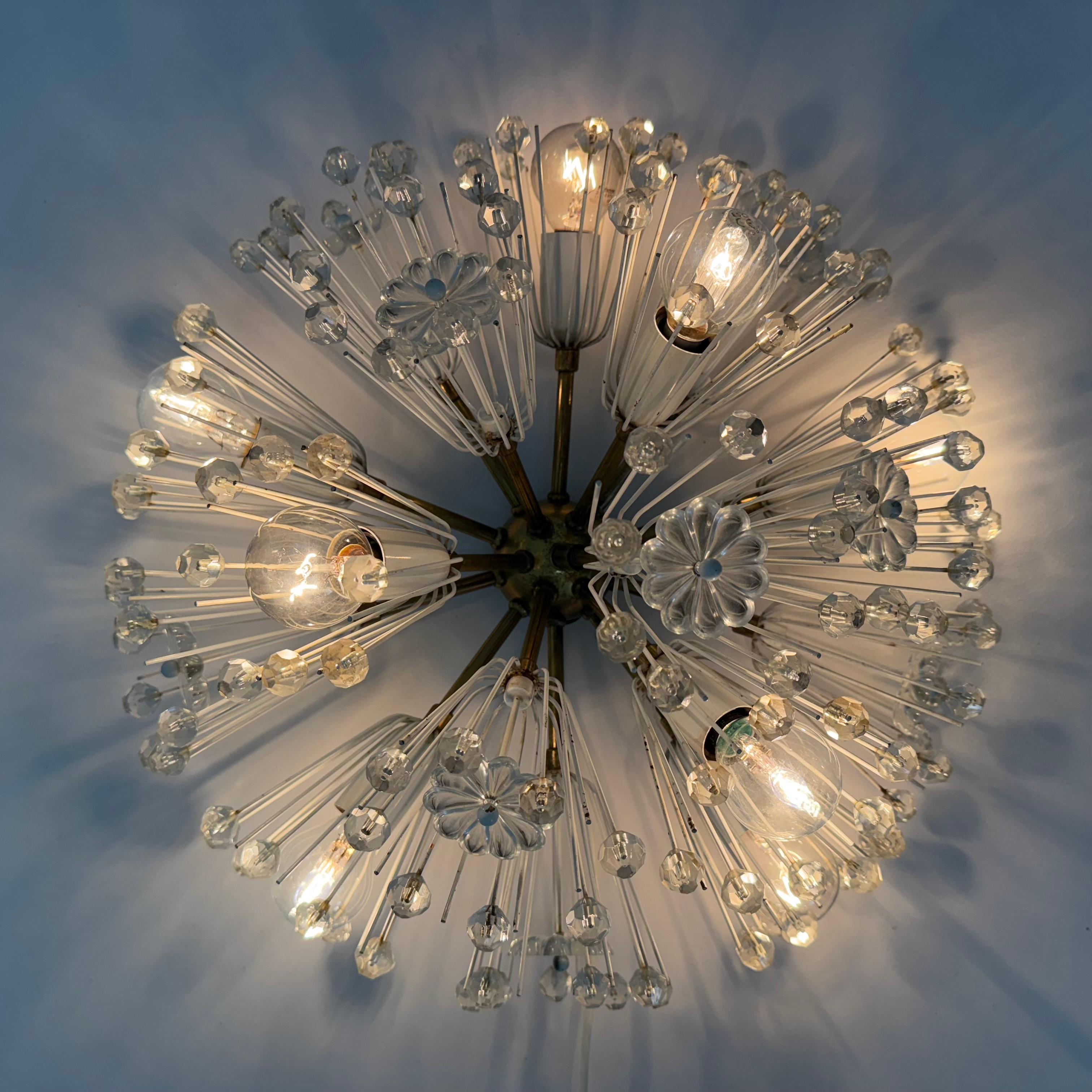 Snowball Ceiling Lamp by Emil Stejnar for Rupert Nikoll, 1950s In Good Condition For Sale In Delft, NL