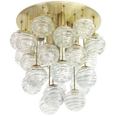 Snowball Ice Glass Flush Mount by Doria, Germany, 1970s
