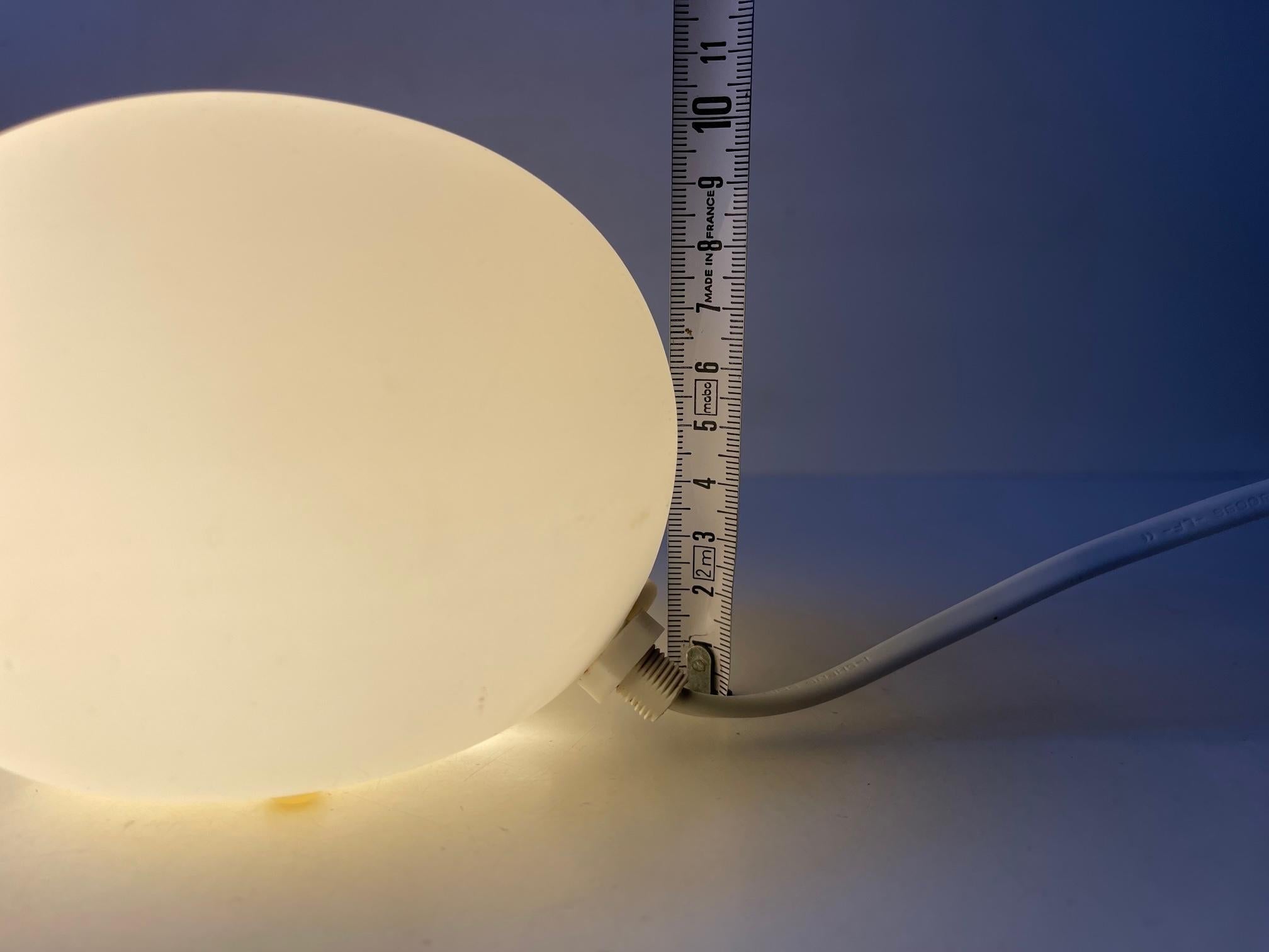 Snowball Opaline Glass Table Lamp from Agneta Sweden In Good Condition For Sale In Esbjerg, DK