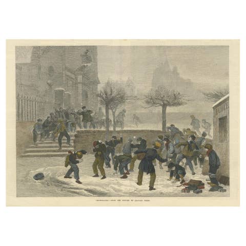 Snowballing by Edouard Frère, Published in The Illustrated London News, 1876