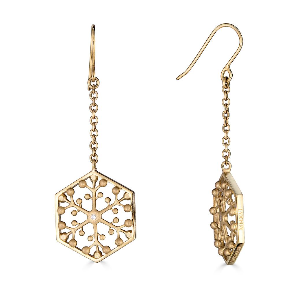 Moderne Collier d'or en cristal de neige Honor en vente