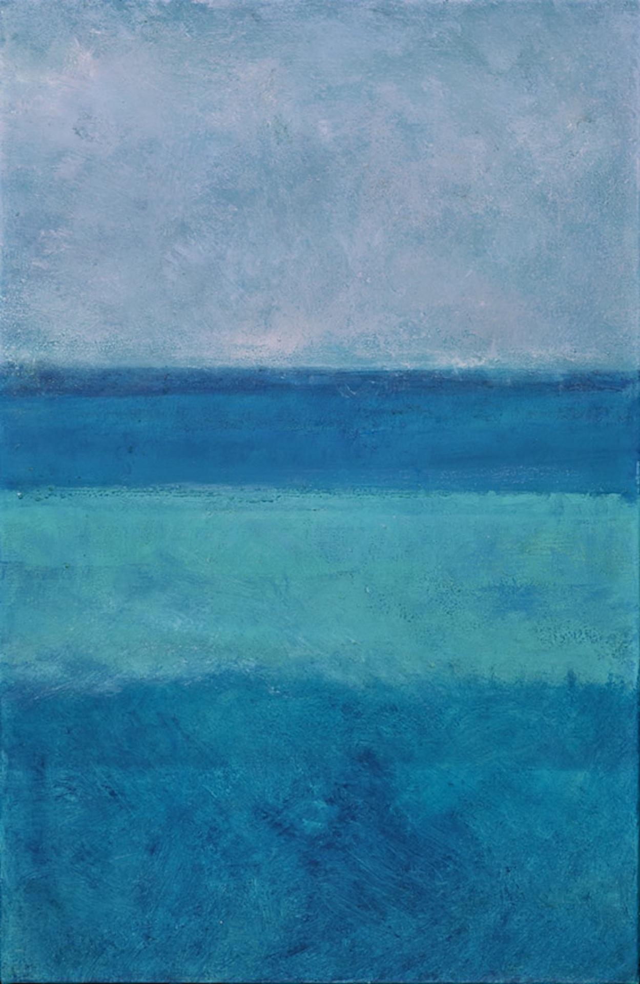 Abstract Painting di Snowdon Kinney - Blu su blu 3, Pittura, Olio su tela