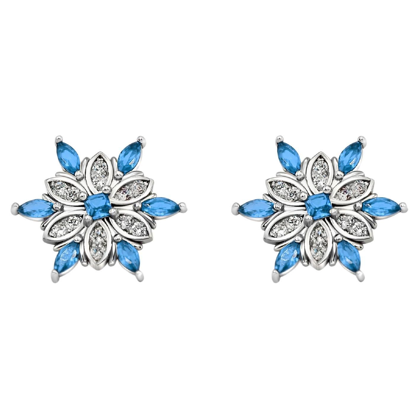 Pendientes de oro 14k copo de nieve