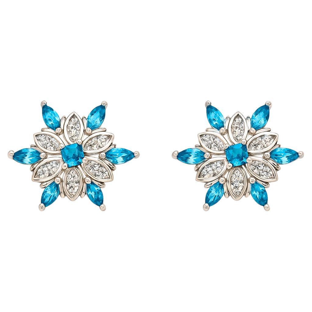 Orecchini con fiocco di neve in oro 14k