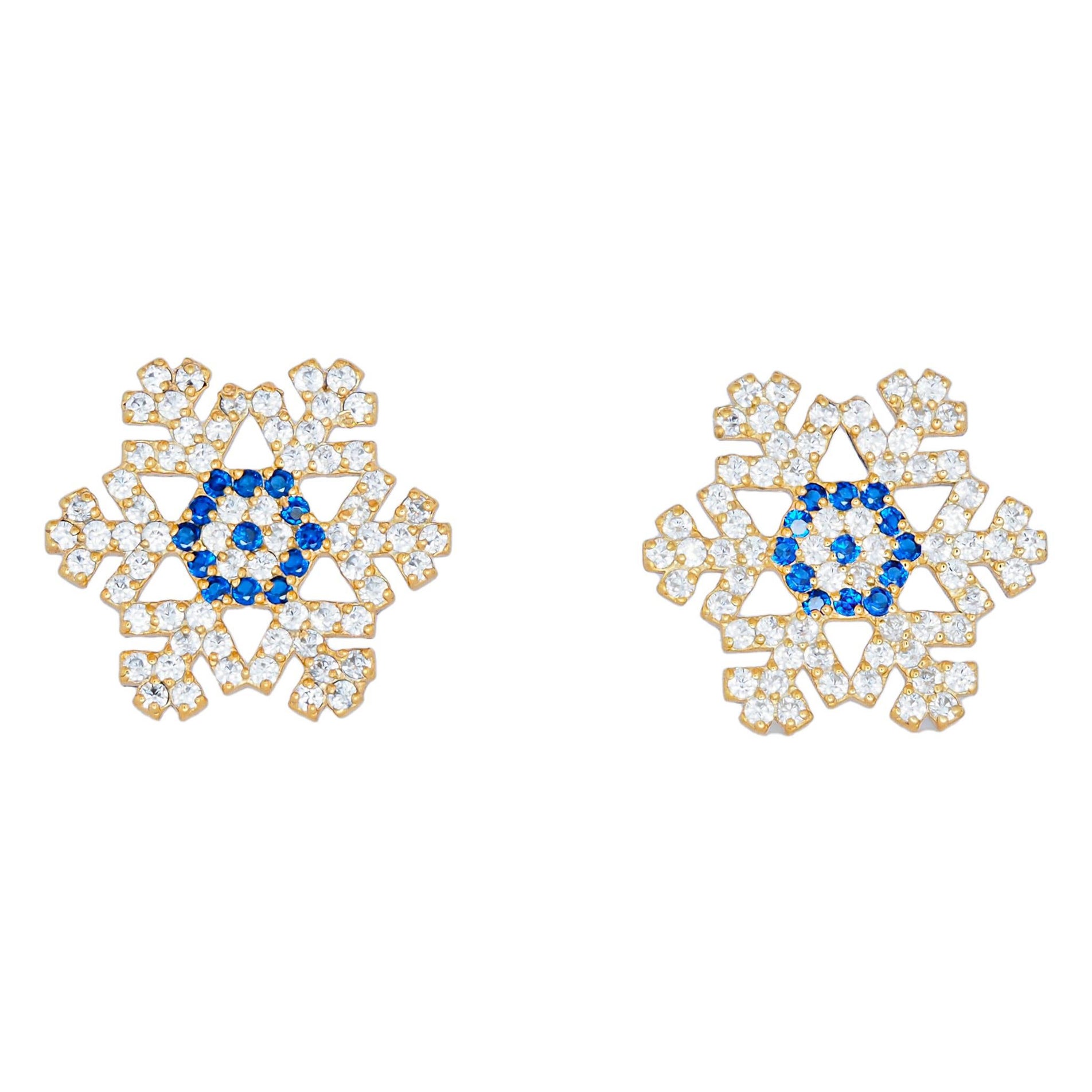 Schneeflockenstecker aus 14k Gold.