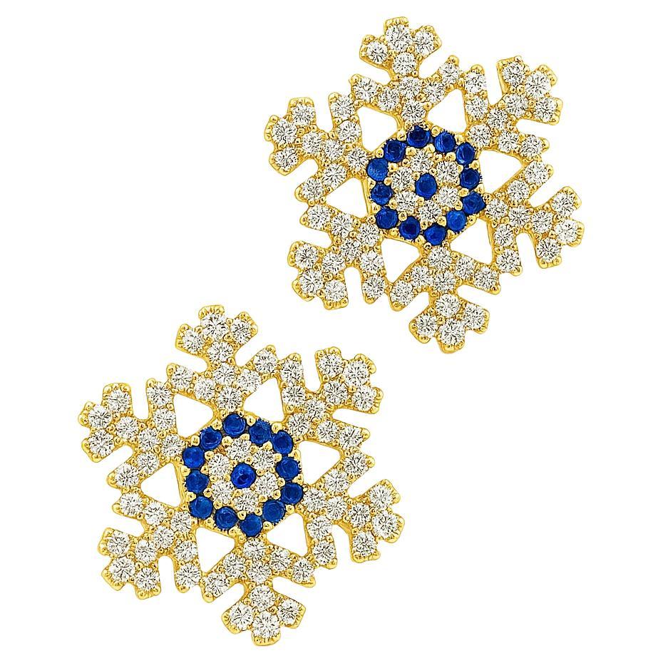 Borchie in oro 14k a forma di fiocco di neve.