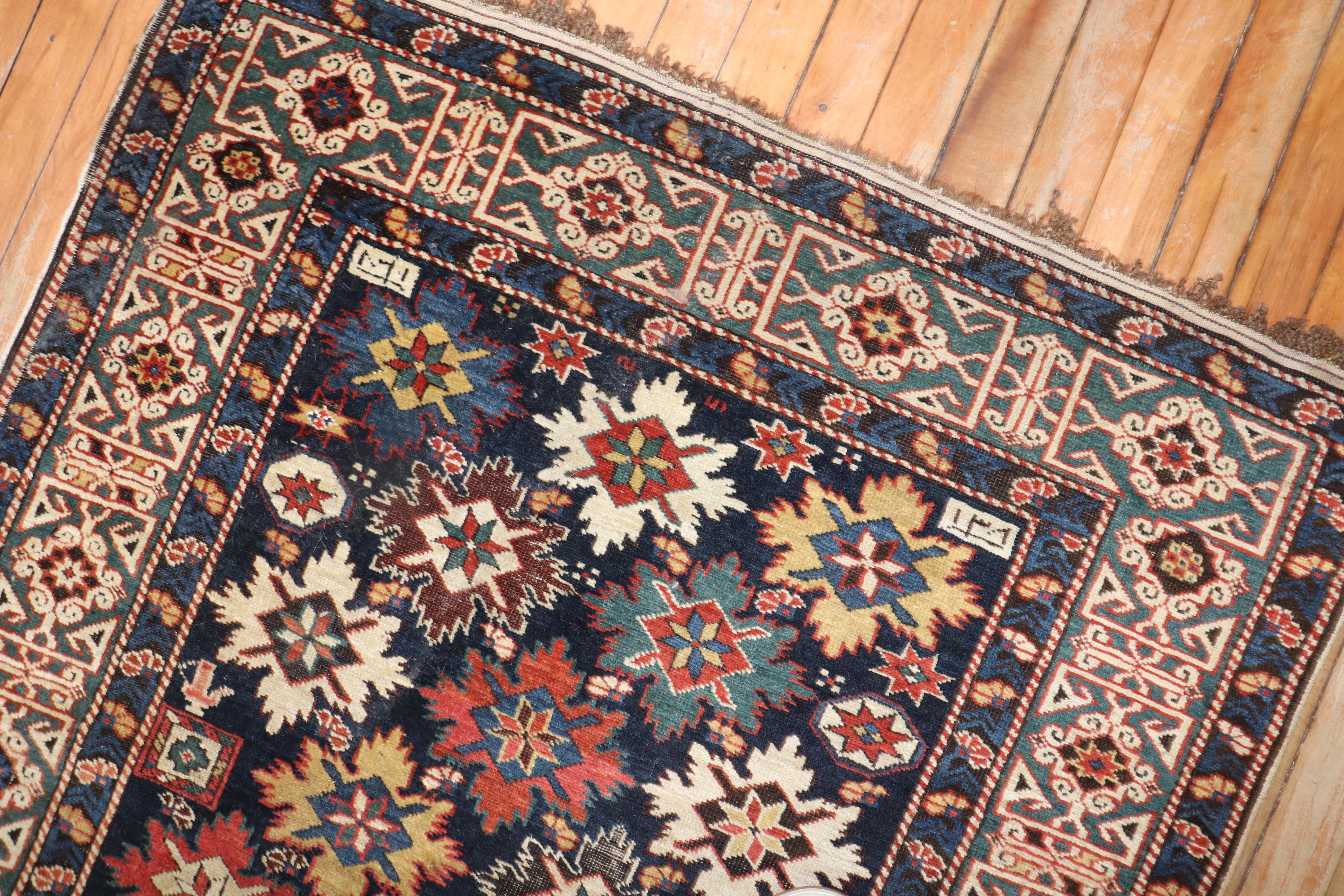 Tapis de couloir caucasien ancien Shirvan Flocon de neige en vente 2