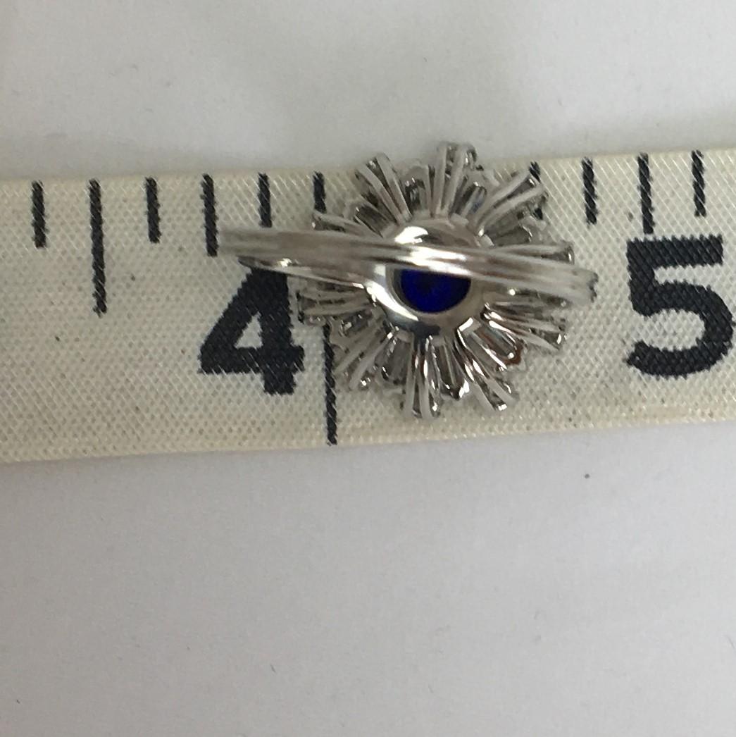 Diamond and Sapphire Platinum Cocktail Ring For Sale 1