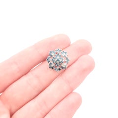 Snowflake Blue & White Diamond Pendant in 18k White Gold