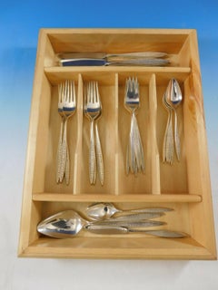 Snowflake by International Century Sterling Silver Flatware Set Service 28 Pcs