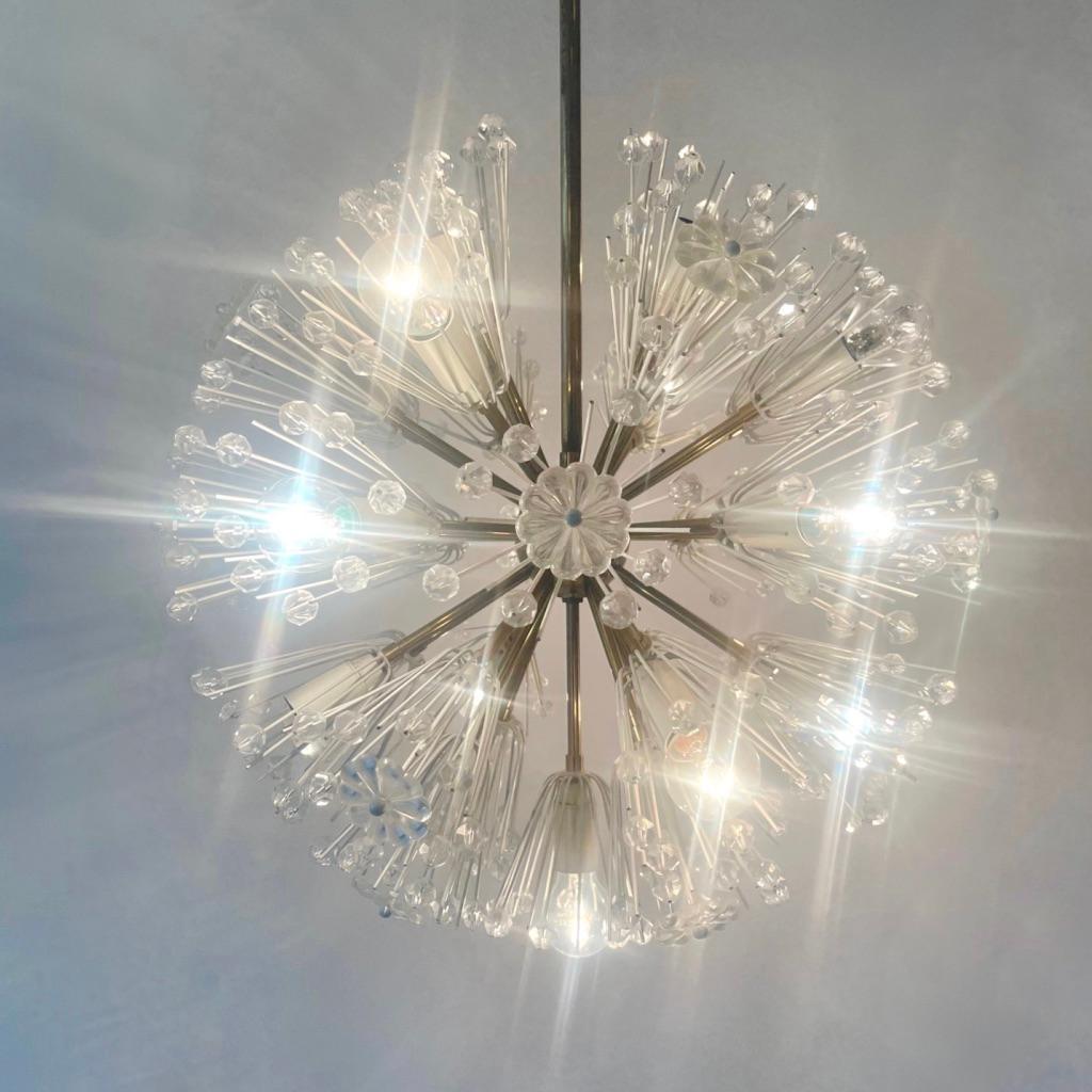 Lampadario Sputnik in cristallo a fiocco di Emil Stejnar, Rupert Nikoll, 1960 ca. in vendita 2