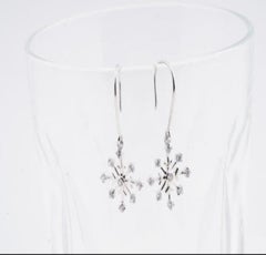 Snowflake Drop Earrings Moissanite Earrings 925 Sterling Silver Gift For Women.