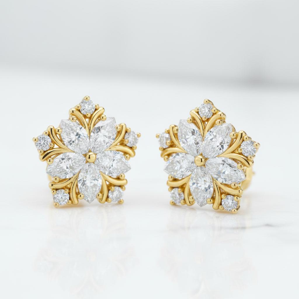 Boucles d'oreilles flocon de neige en or 14k. Boucles d'oreilles flocon de neige en moissanite. Boucles d'oreilles d'hiver. Boucles d'oreilles ice qween.


Métal : or 14k
Poids : 2 gr
Taille : 12x12 mm

Pierres précieuses
moissanites : rondes et
